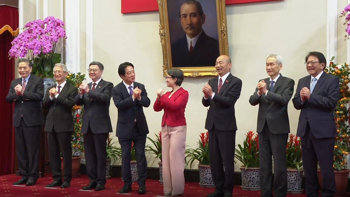 總統賴清德今（23）日邀請包含立法院長韓國瑜在內的五院院長茶敘。（圖／總統府提供）
