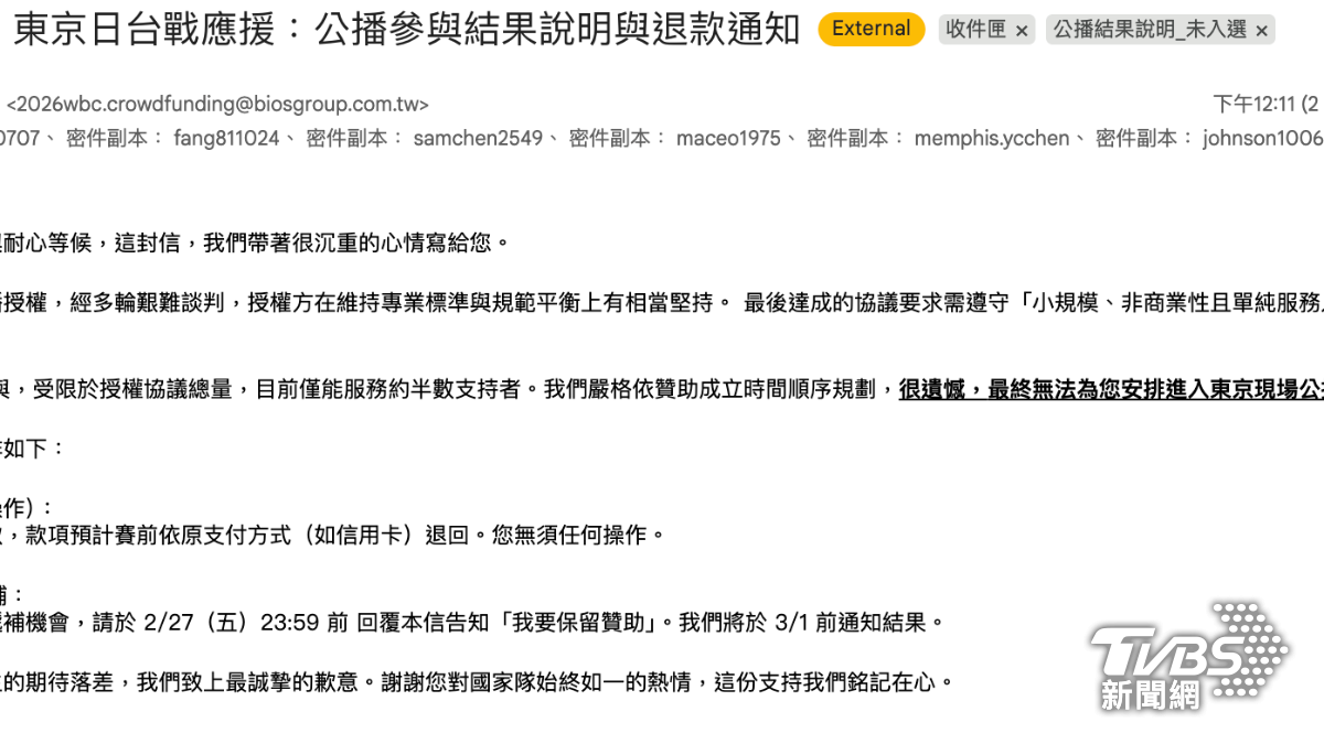 經典賽台灣之夜應援席砍半。（圖／主辦單位提供）