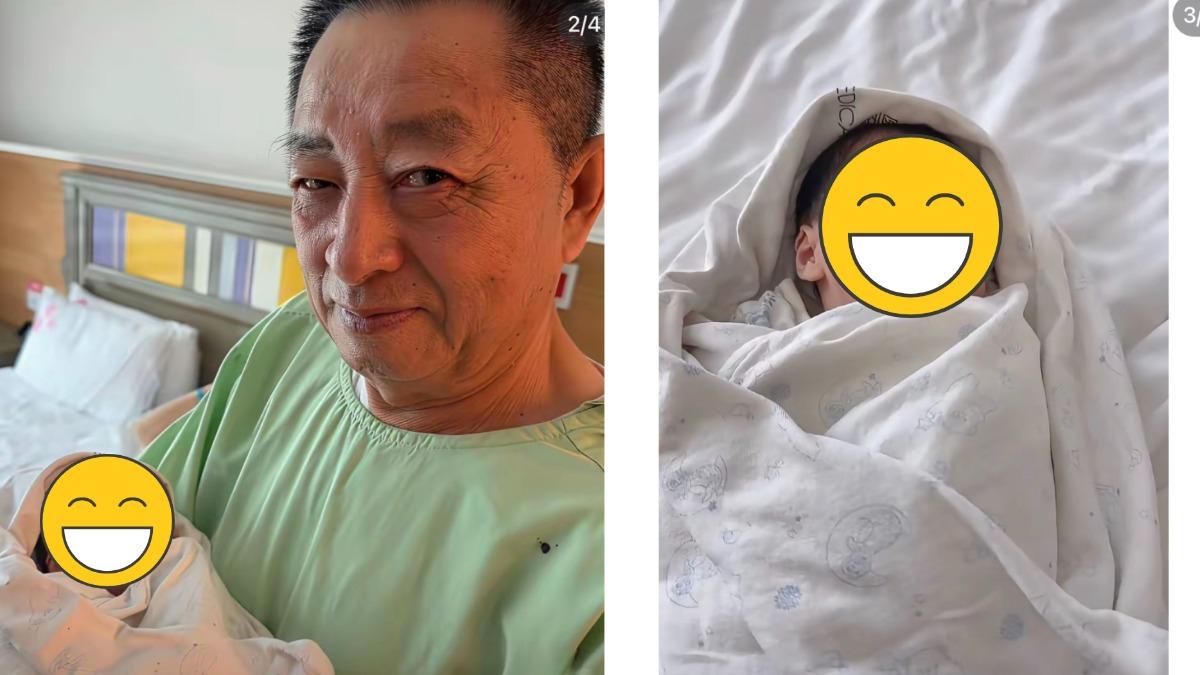 汪小菲爸爸抱孫。(圖/翻攝自小紅書)