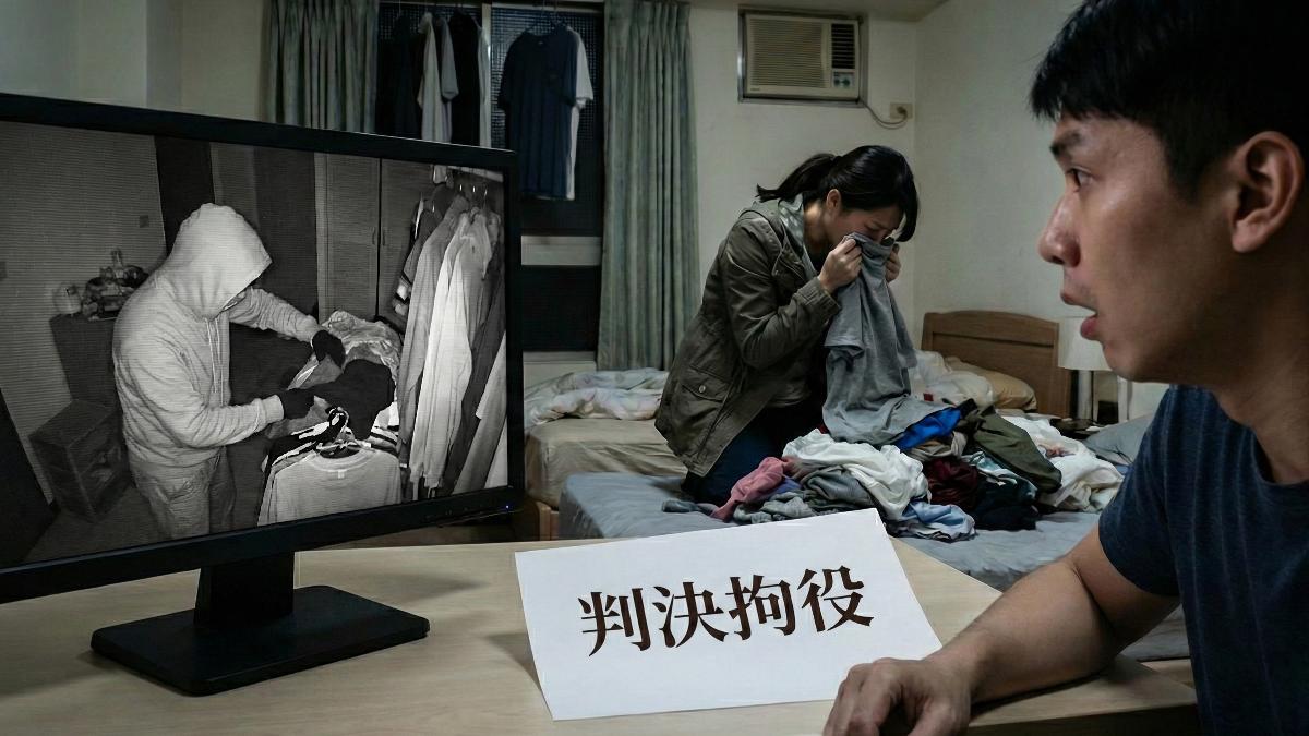 男子調監控驚見鄰居跑入他房間聞衣褲，嚇得立馬報警。（示意圖／AI生成）