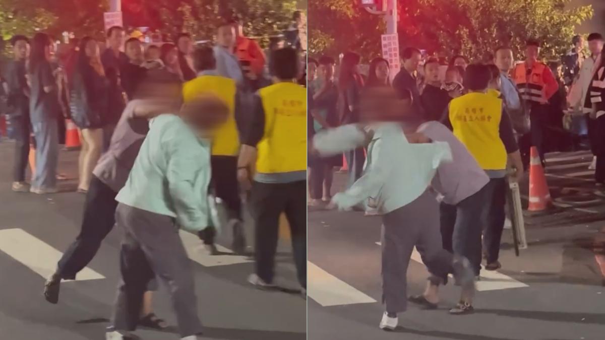 高雄一對男女於大年初八在天公廟外排隊領取物資時,因先後順序爆發口角衝突,兩人隔天竟在同一地點再度相遇並起爭執。(圖/翻攝Threads_wu5278)
