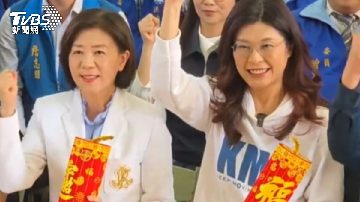 國民黨立委王育敏與國民黨主席鄭麗文。(圖/TVBS)