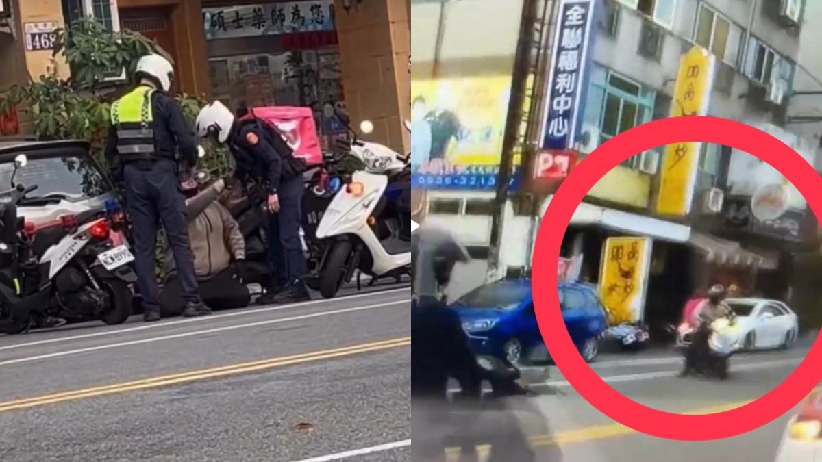 送餐鬼切到對街!台中外送員違規被開罰單 為9百元崩潰下跪