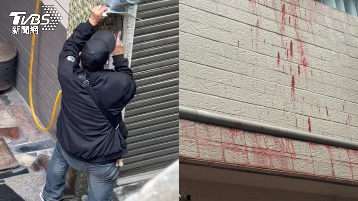 男拆門牌、潑紅漆,頻繁騷擾鄰居。(圖/TVBS)