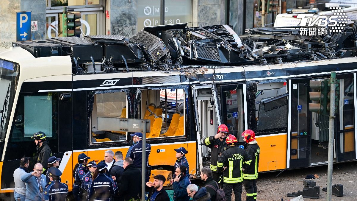 有片/米蘭電車出軌直衝商店2死49傷 外送員嚇到跳車撞擊瞬間曝