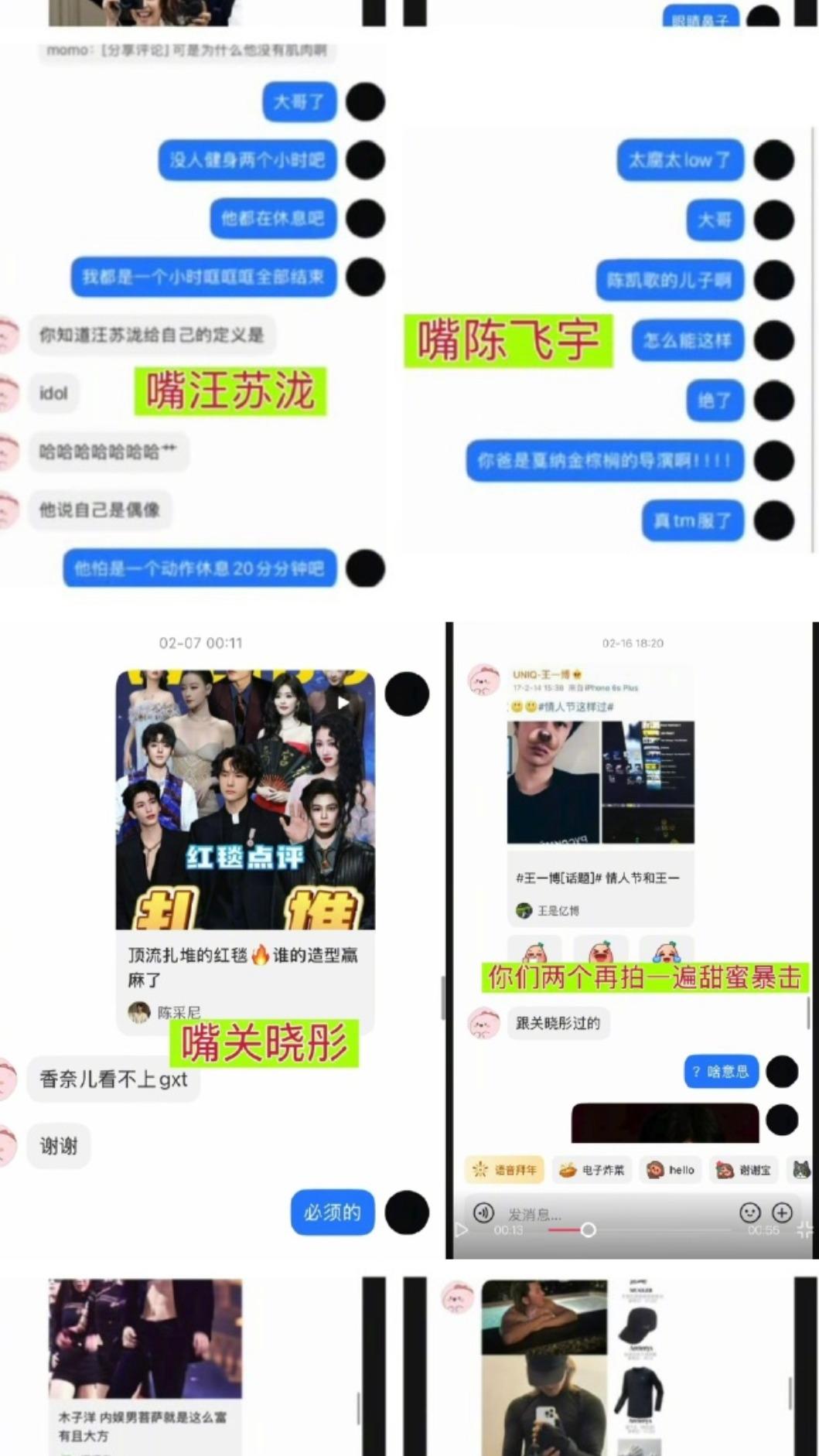 聊天內容中大酸其他藝人,震驚網友。(圖/翻攝微博@麻辣表哥)