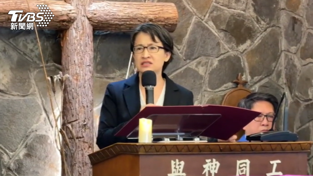副總統蕭美琴出席林宅血案46週年追思禮拜,強調有真相才有和平。(圖/TVBS)