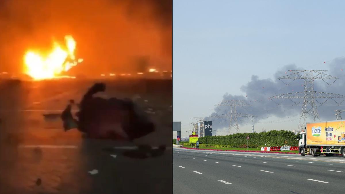 伊朗報復!杜拜再傳爆炸聲 商業港口狂燒、2人遭殘骸擊中負傷