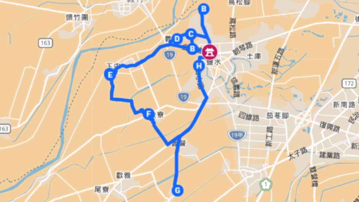 鹽水蜂炮今日遶境路線圖。(圖/TVBS)