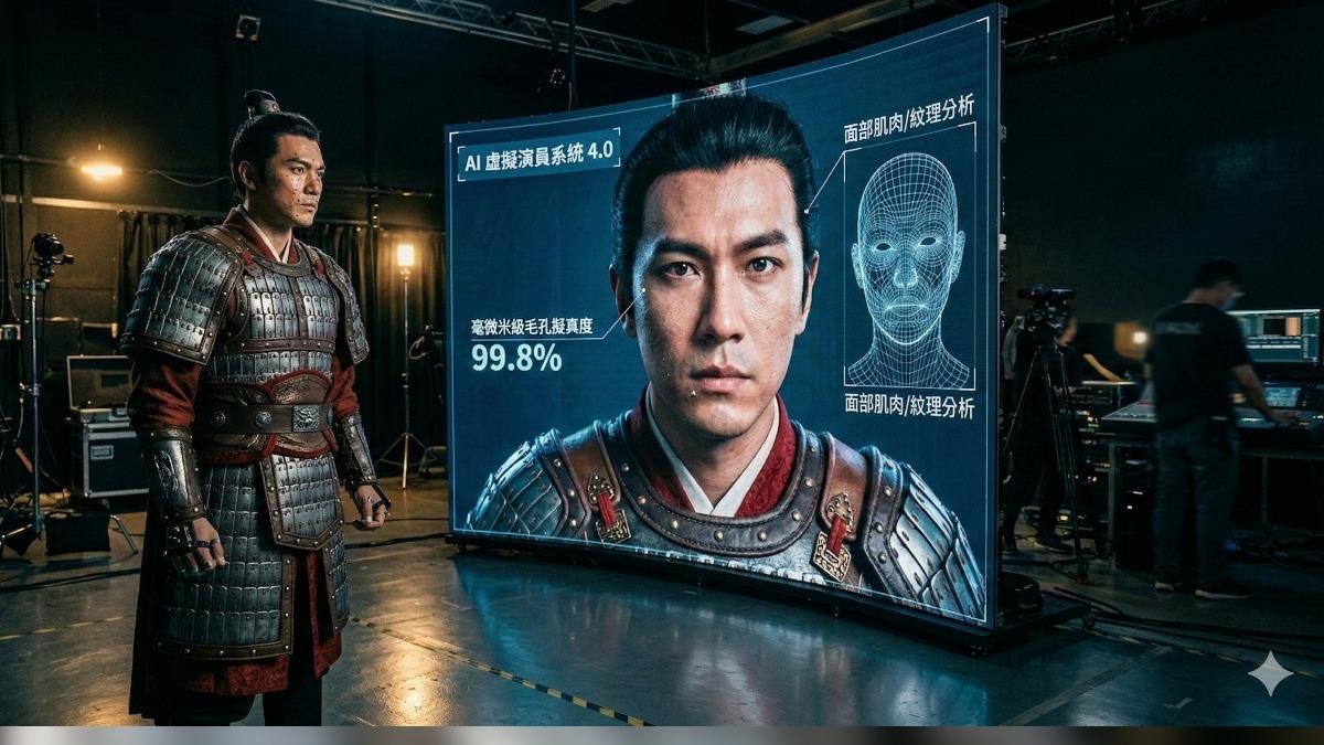 AI生成的《霍去病》現在已能精準呈現毛孔。（圖／ＡＩ示意圖）