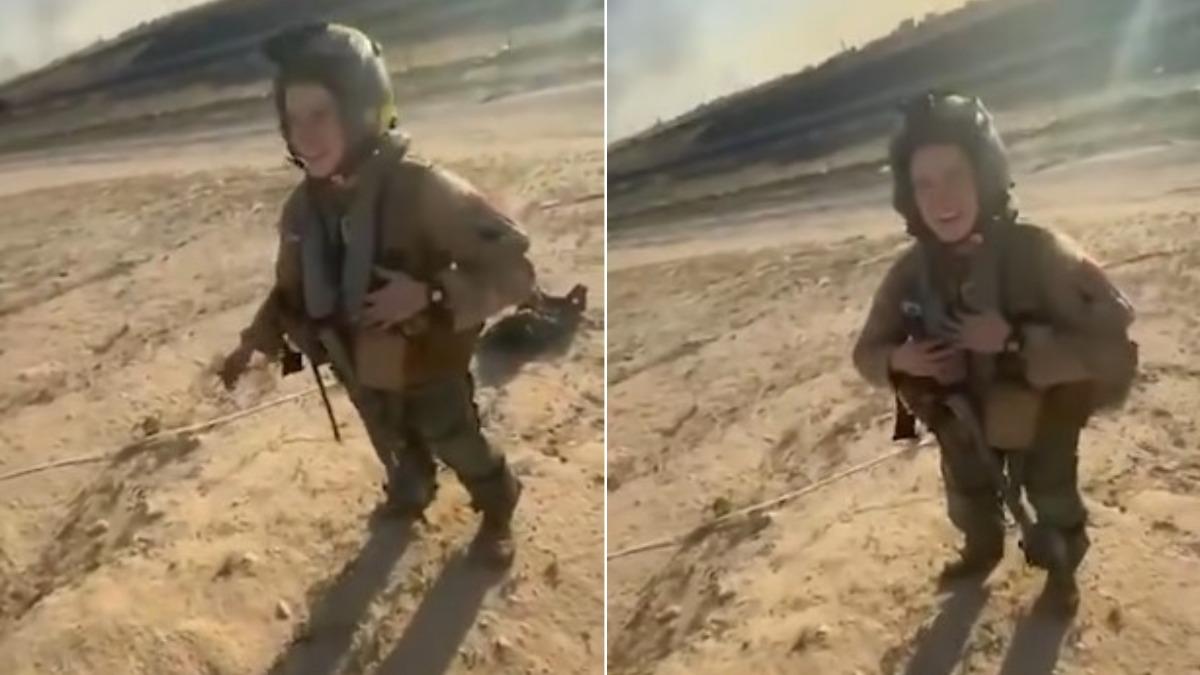 逃生的美軍飛行員親切地與科威特民眾互動。(圖/翻攝自YouTube@New York Post)