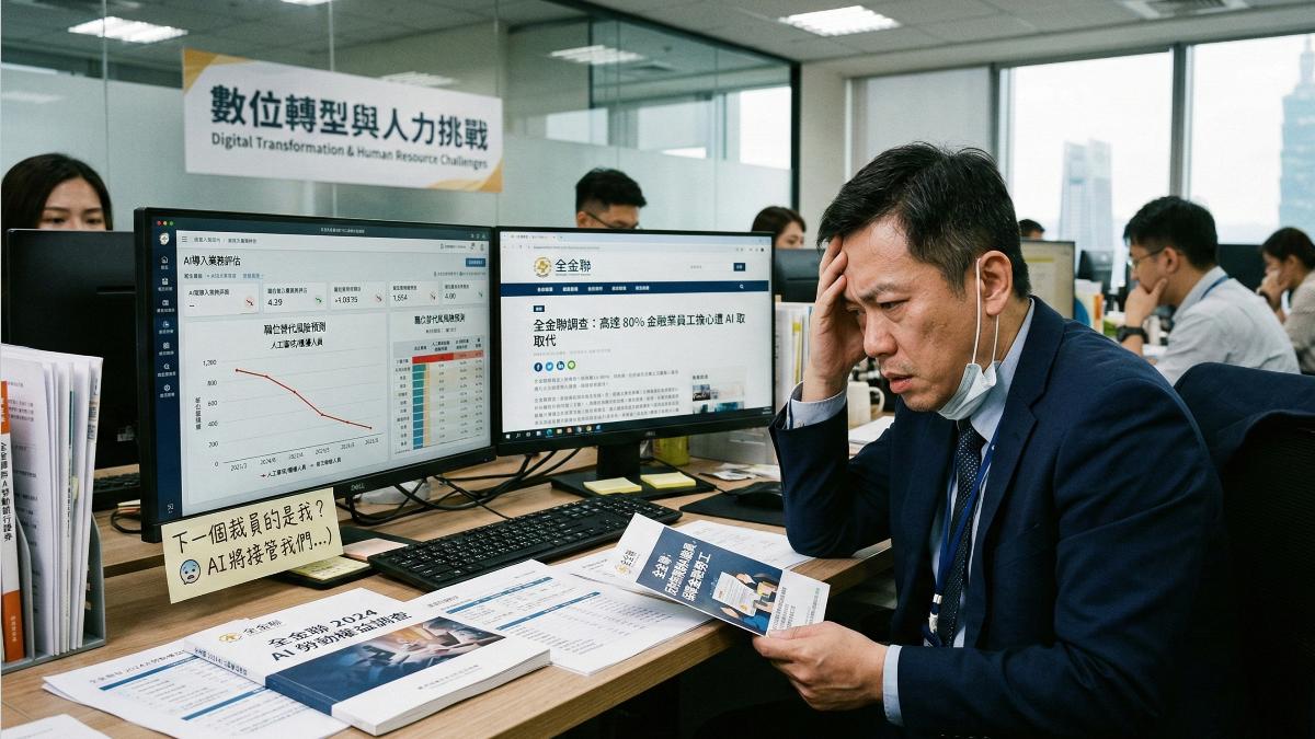 全金聯大調查，金融業導入AI後的挑戰。（示意圖／TVBS）
