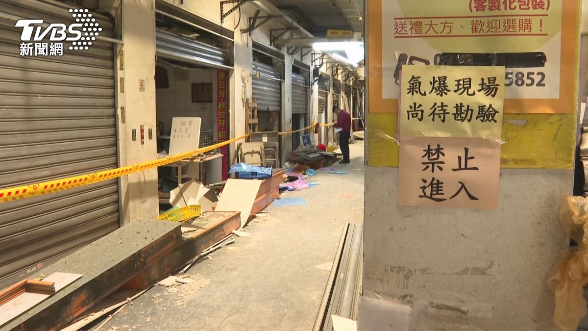台中建國市場氣爆6傷！豬肉攤瓦斯管「疑遭老鼠咬破」釀禍。(圖／TVBS)