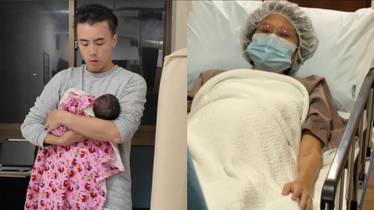 何維健心疼老婆嚴重孕吐,全程陪產的他更替女兒剪臍帶。(圖/翻攝自何維健IG)
