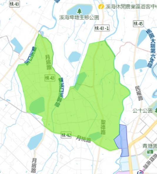 中壢區停水、減壓範圍。（圖／翻攝自台灣自來水公司）