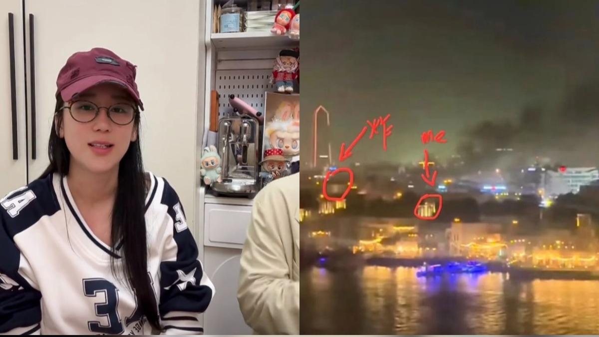 回港後夫妻倆開直播報平安,透露當時住宿飯店離爆炸點只有1公里,相當危險。(圖/翻攝自微博)