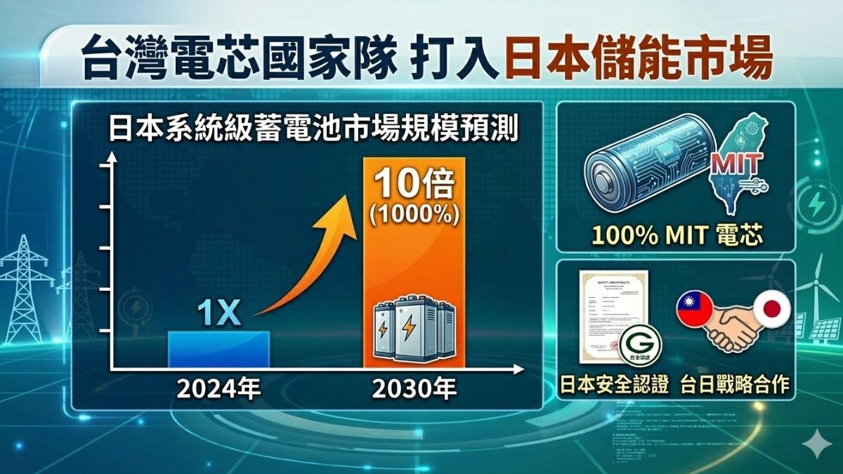 安全技術成關鍵,MIT儲能電池成功輸日。(圖/TVBS)