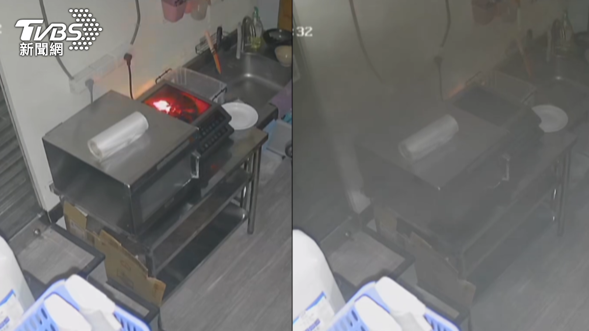 高雄左營區一家民宅6號清晨竄出濃煙,廚房內兩台電磁爐起火燃燒,濃煙充斥室內,業者遠端看監視器發現不對勁連忙報警(圖/翻攝 threads@770921)