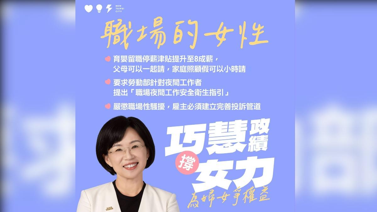 婦女節秀政績!蘇巧慧:育嬰留停領8成薪、免費供生理用品