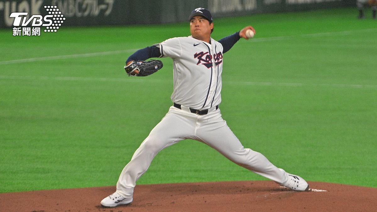 韓國隊先發投手柳賢振。（圖／胡瑞麒攝）