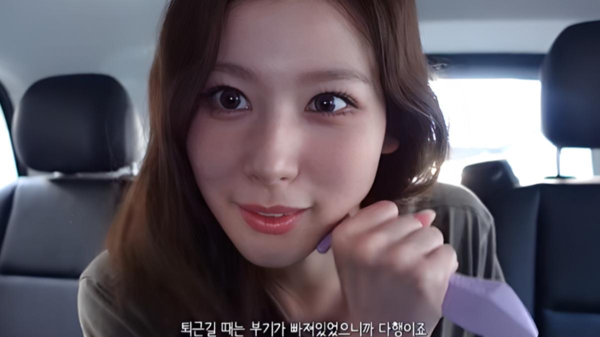 SANA針對臉頰兩側的咀嚼肌位置進行放鬆。(圖/翻攝自YT@TWICE)