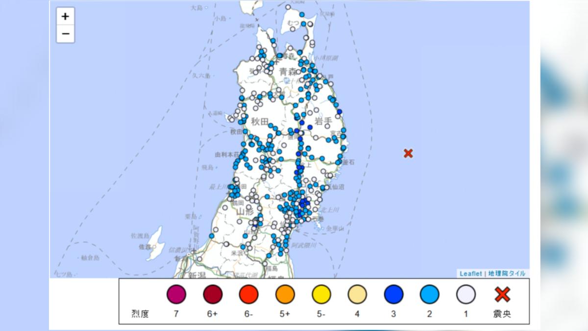 快訊/日本三陸近海規模6.0地震!最大震度3級 北海道也有感