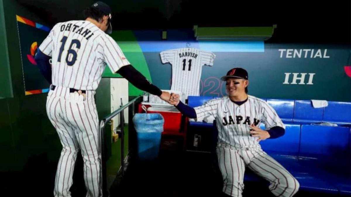 小園海斗是目前日本隊 26 人名單中,唯一未獲得上場機會的球員。(圖/翻攝大谷翔平Instagram)
