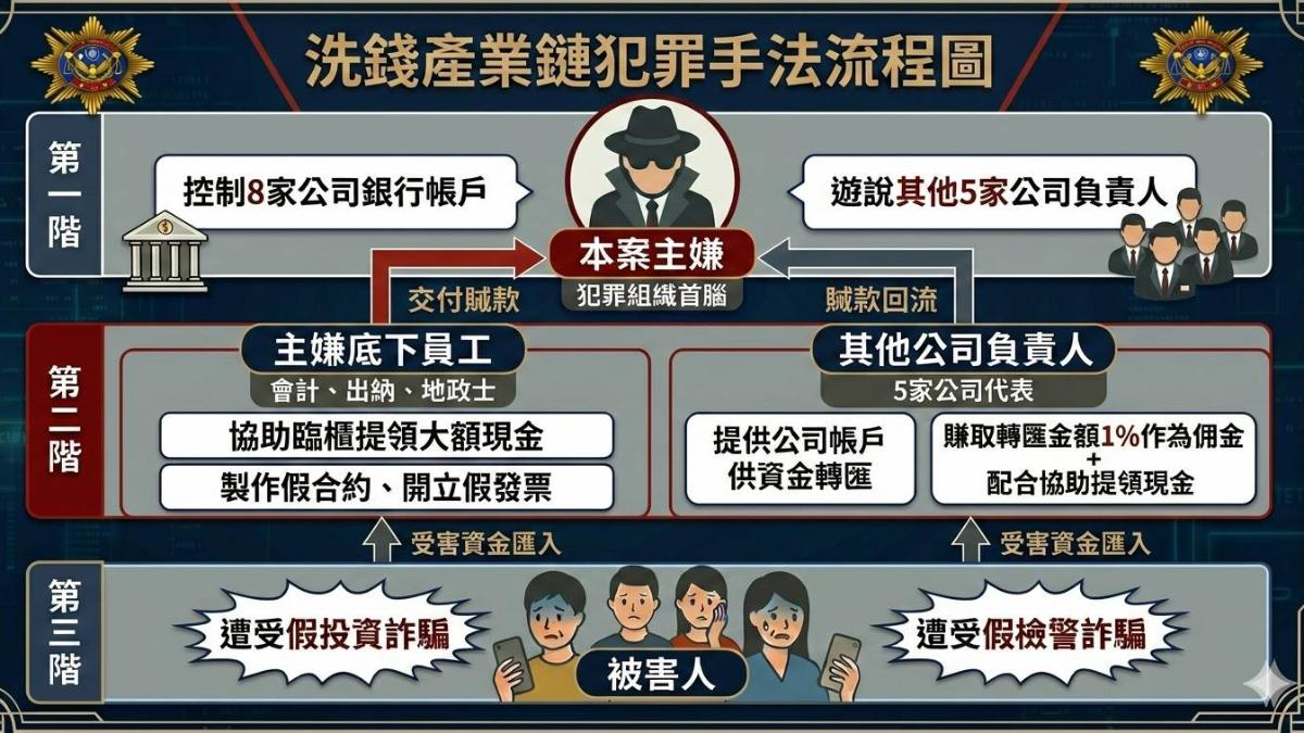 「滿堂紅」洗錢案詐騙總金額高達5億8790萬元。(圖/刑事局電信偵查大隊第二隊提供)