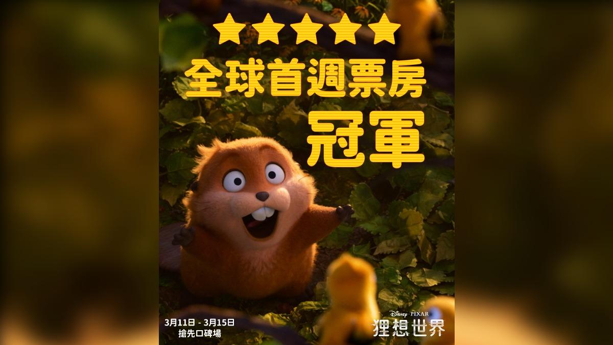 《狸想世界》全球票房奪冠。(圖/迪士尼提供)