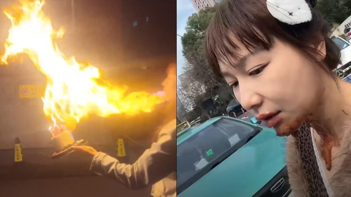 跟風拍「噴火蛋糕」火舌瞬間竄臉上 陸女星燒爛下巴險毀容