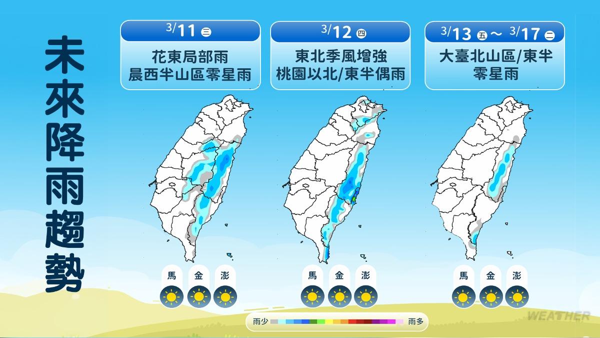 未來降雨趨勢。（圖／氣象署）
