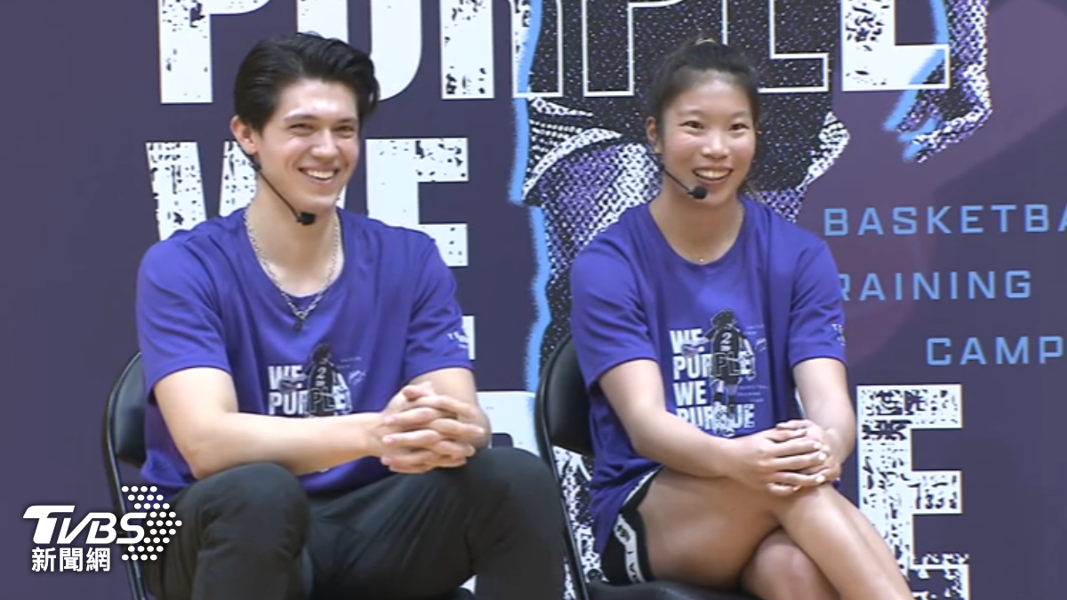 台裔女籃好手陳紫柔返台舉辦公益訓練營,分享自身經驗,勉勵國高中球員。(圖/TVBS)