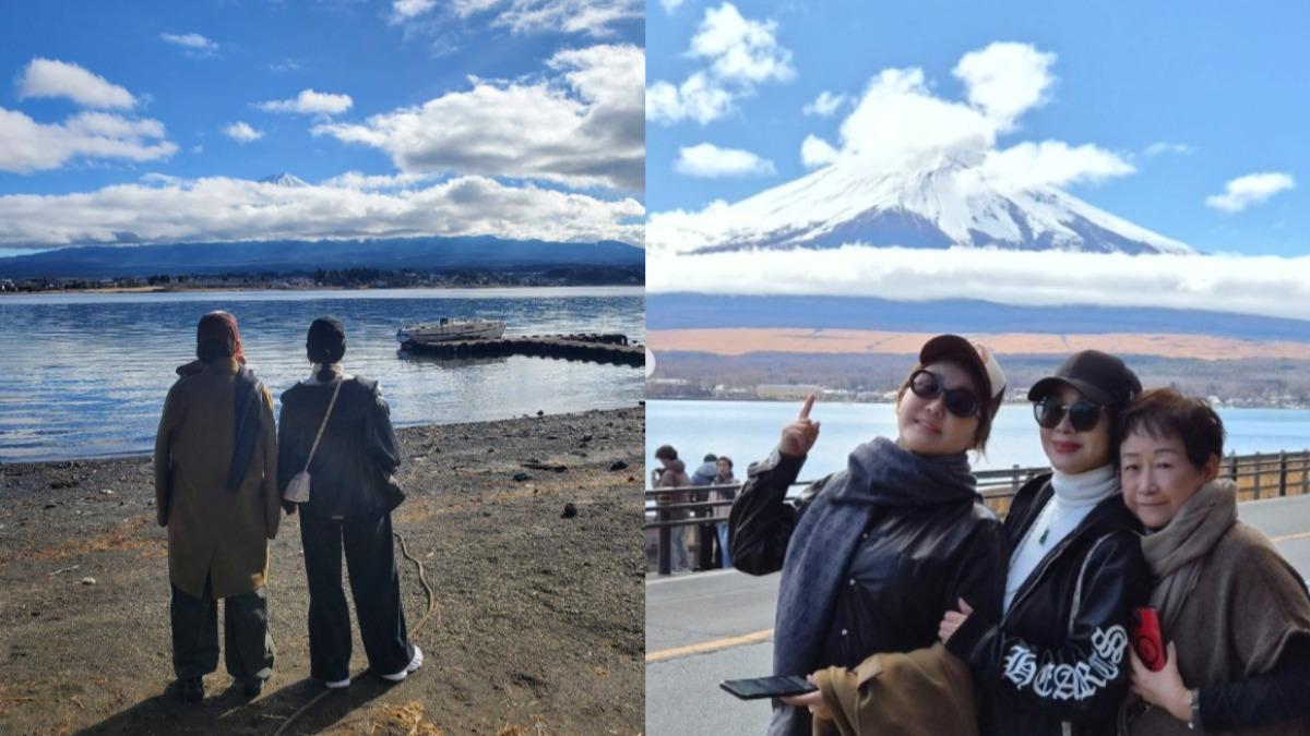 陳美鳳穿著Chrome Hearts黑色皮革連帽外套。(圖/翻攝自藍心湄臉書、im_meife IG)