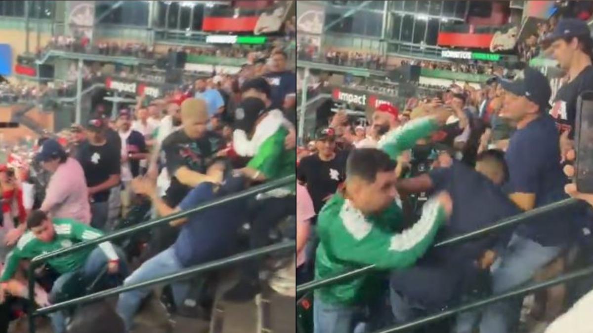 WBC/美墨大戰球迷失控!觀眾席爆全武行 互毆推下樓梯畫面曝