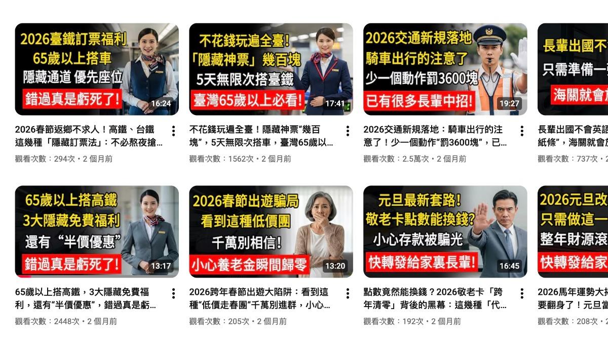 假優惠AI片煽動長者爭取敬老票免費升等 高鐵澄清:無此事