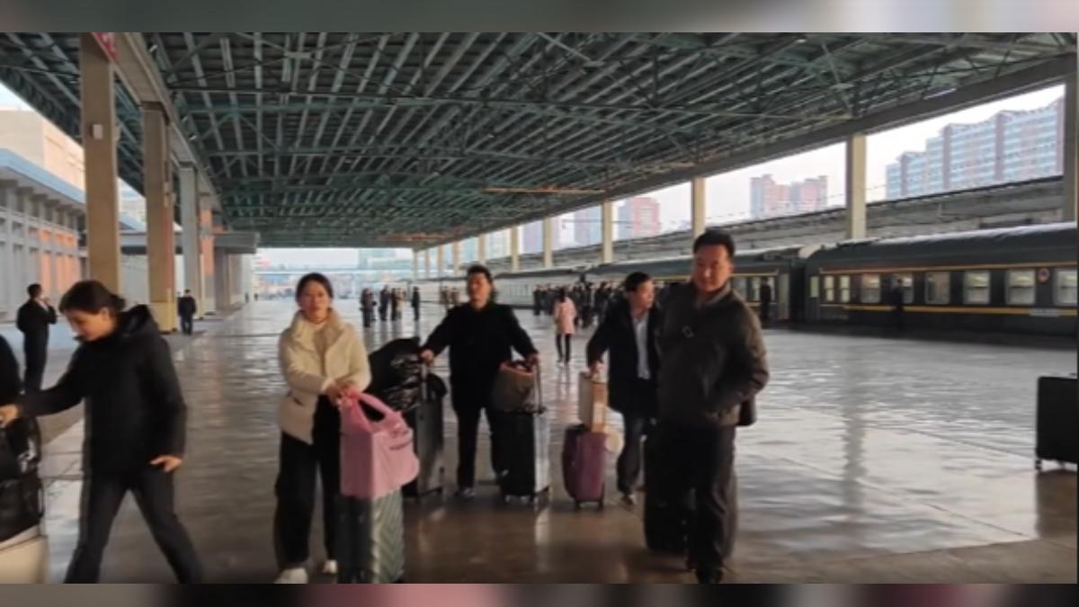 大陸北京往北韓平壤的國際跨境列車,3月12日起恢復營運,這也是自新冠疫情過後,整整睽違6年的雙向通車。(圖/CCTV+)