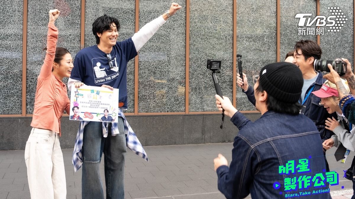 風田直言節目開場時,團隊默契不好,讓他與金針菇乾等。(圖/TVBS)