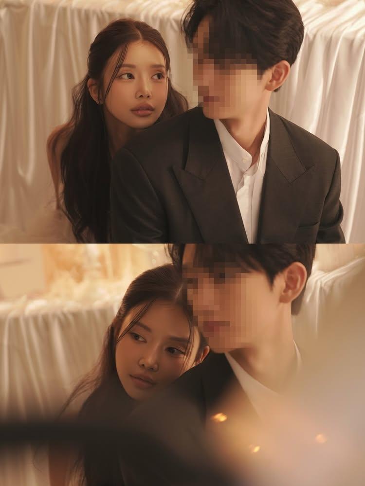 Jenny婚紗照中甜摟企業家老公。(圖/翻攝自yulleda IG)