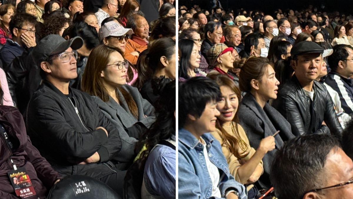 伊正（左圖）、李佩甄（右圖）及小禎、姚元浩在台下欣賞。（圖／讀者提供）