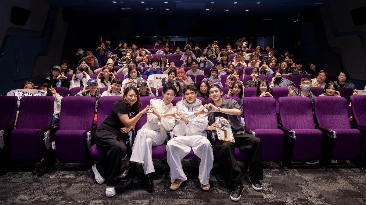 前排左起為導演蔡妃喬、夏和熙、楊翹碩、製作人葛兆恩。(圖/結果娛樂提供)