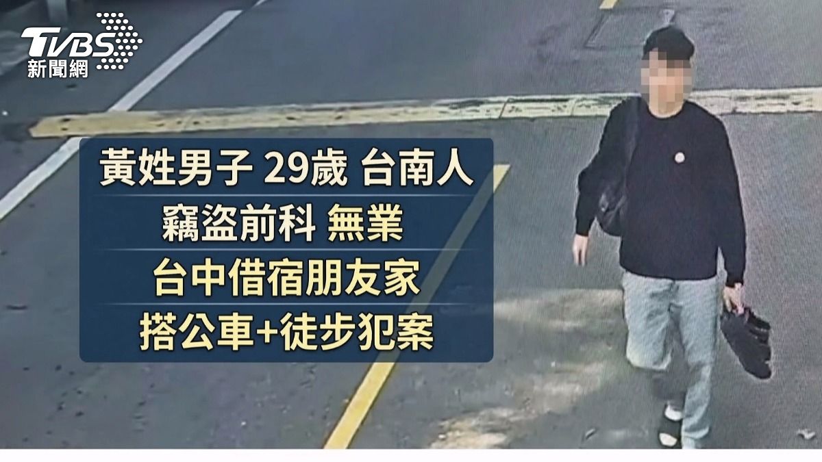 台中偷大學竊賊「坐公車+徒步行竊」躲查緝 狂偷5校逾37.5萬