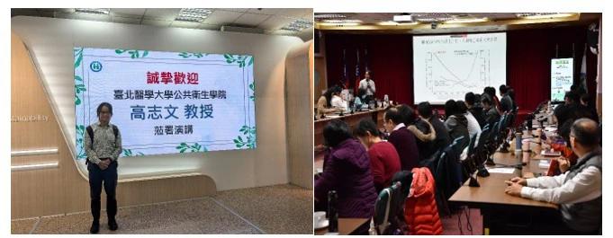 作者於健保署進行全署同仁專題演講。(圖/作者提供)