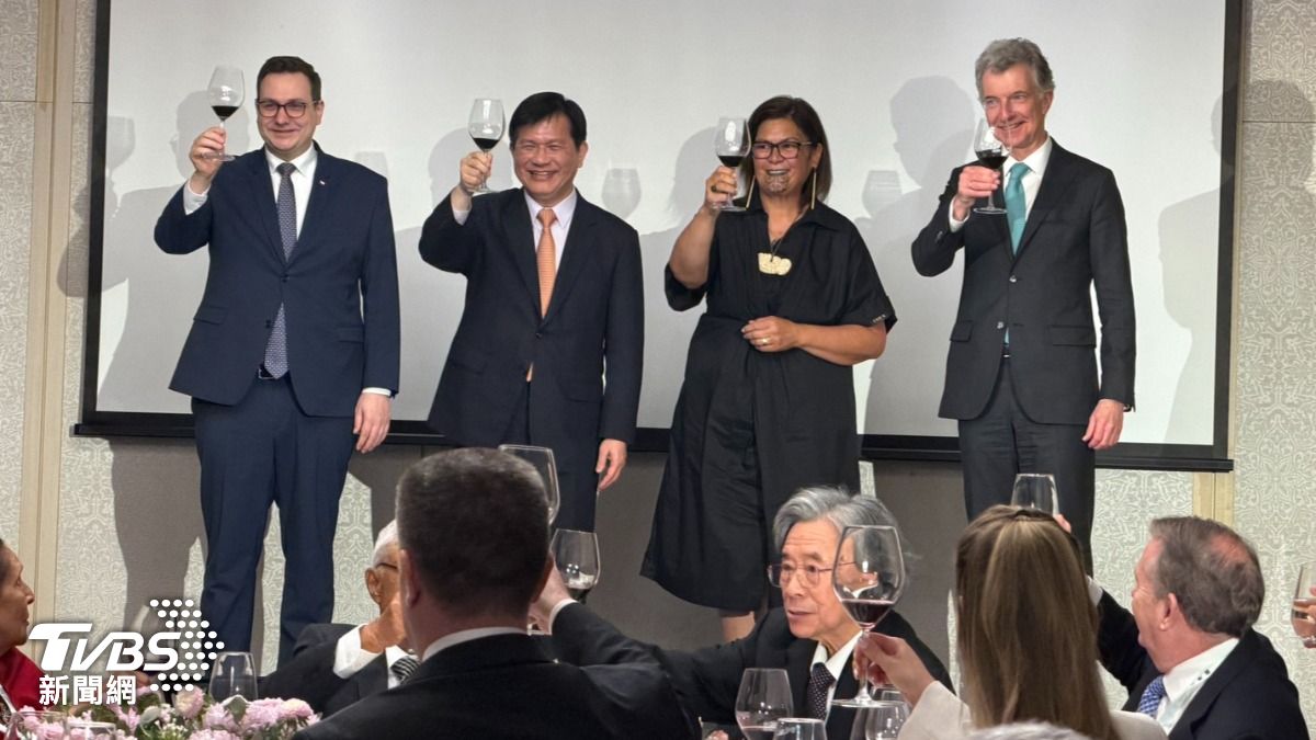 外交部長林佳龍今主持玉山論壇晚宴。(圖/林茜妤攝)