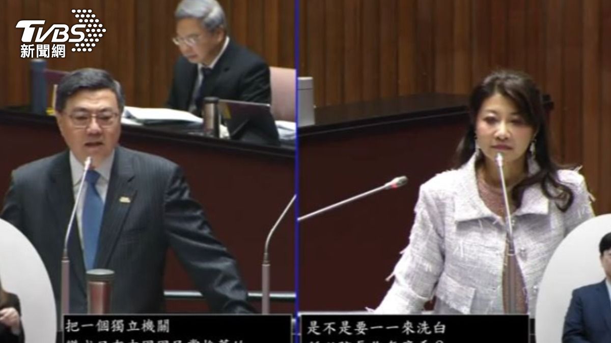 行政院長卓榮泰與民進黨立委林楚茵。(圖/TVBS)