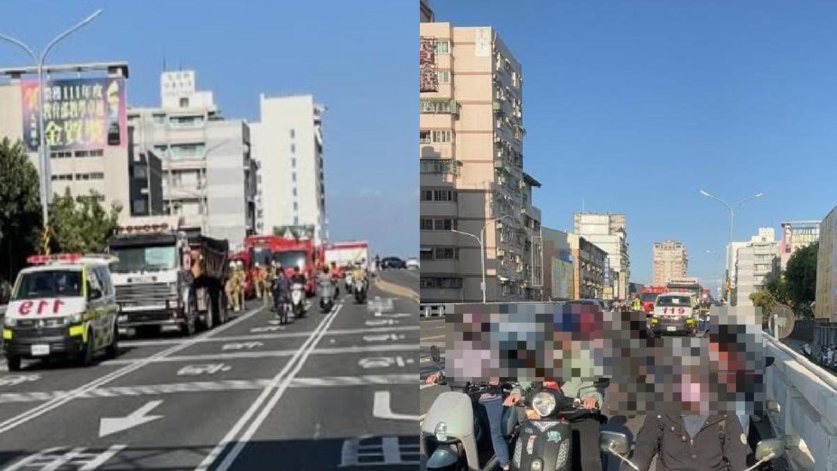 快訊／魂斷中華陸橋！台南男騎士遭砂石車輾斃　現場血肉模糊