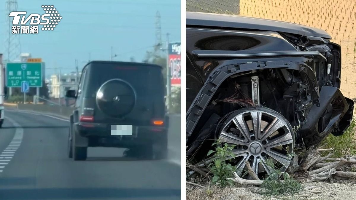 車迷好心痛!賓士大G國道爆胎「沿路噴零件快解體」 真相令人傻眼