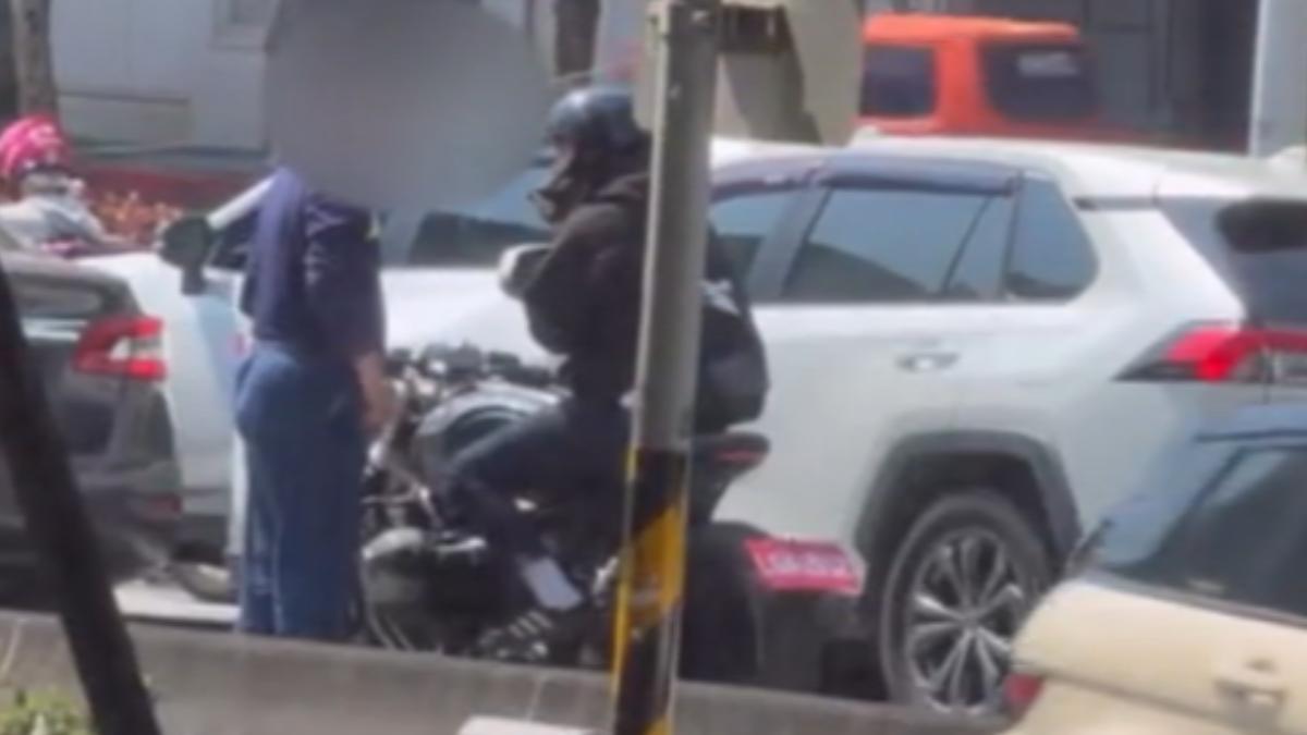 運將不滿遭按喇叭,持螺絲起子下車理論。(圖/threads@juf__1017)