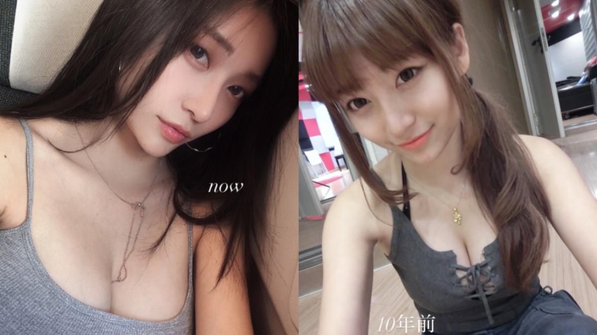 祈錦鈅放上十年前舊照與現今對比。(圖/翻攝自祈錦鈅臉書)