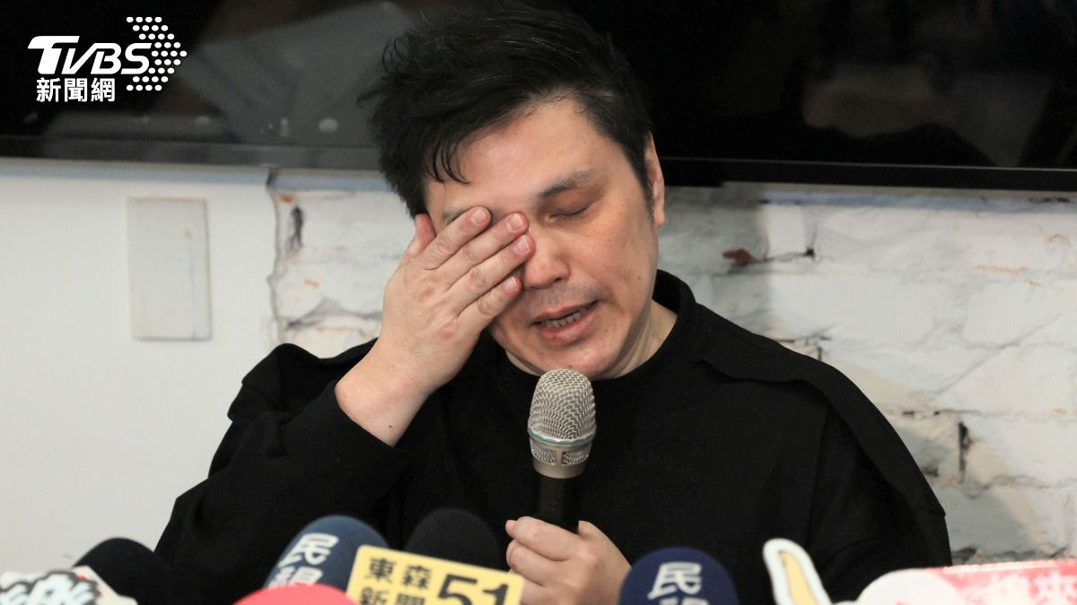 洪誠陽忍不住落淚。(圖/趙世平攝)