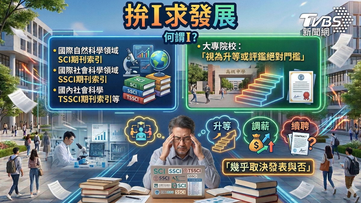 不論是自然科學領域的SCI,或社會科學領域的SSCI,在當前學術界都具有舉足輕重的影響力,甚至成為不少大專院校升等與評鑑的關鍵門檻。(圖/TVBS)